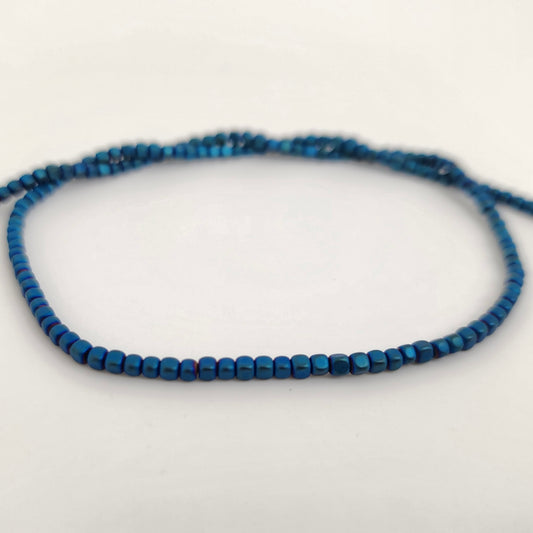 Blue Hematite Cube 2mm