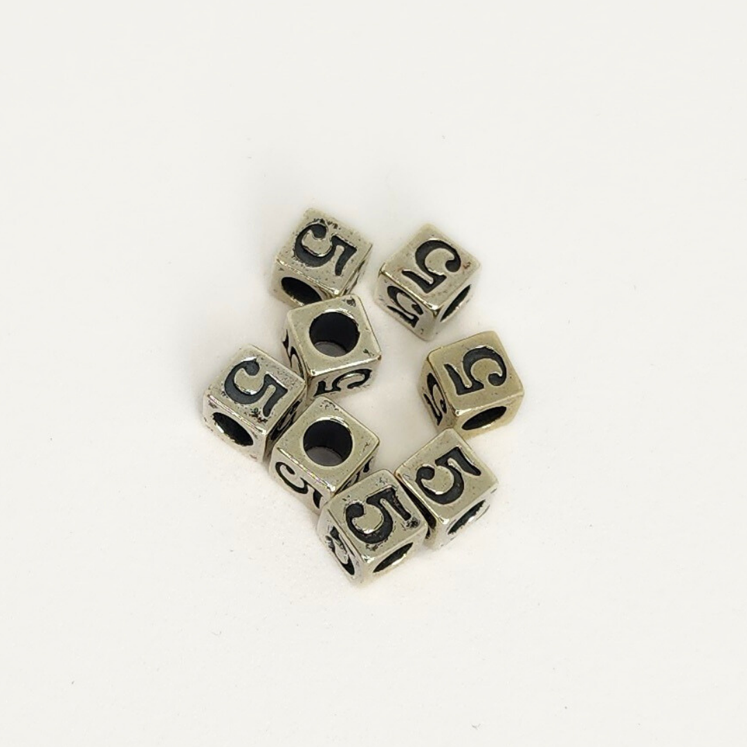 Sterling Silver Letter & Number Block 4.5mm