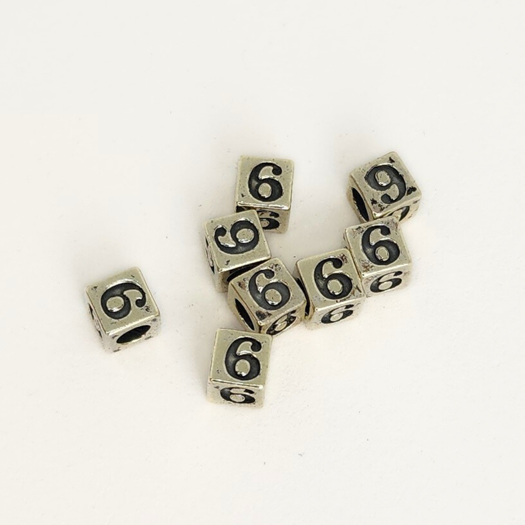 Sterling Silver Letter & Number Block 4.5mm