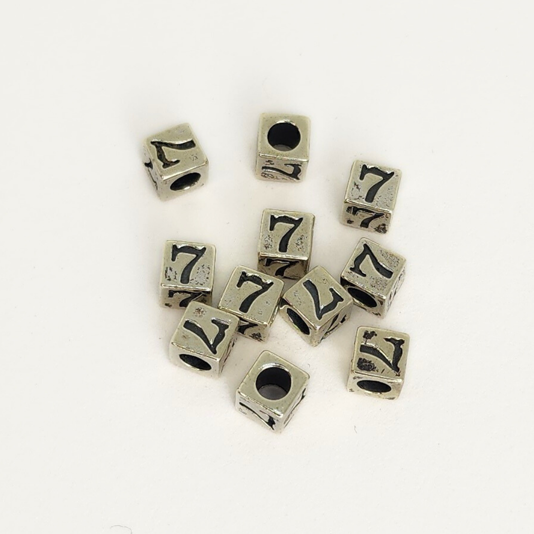 Sterling Silver Letter & Number Block 4.5mm