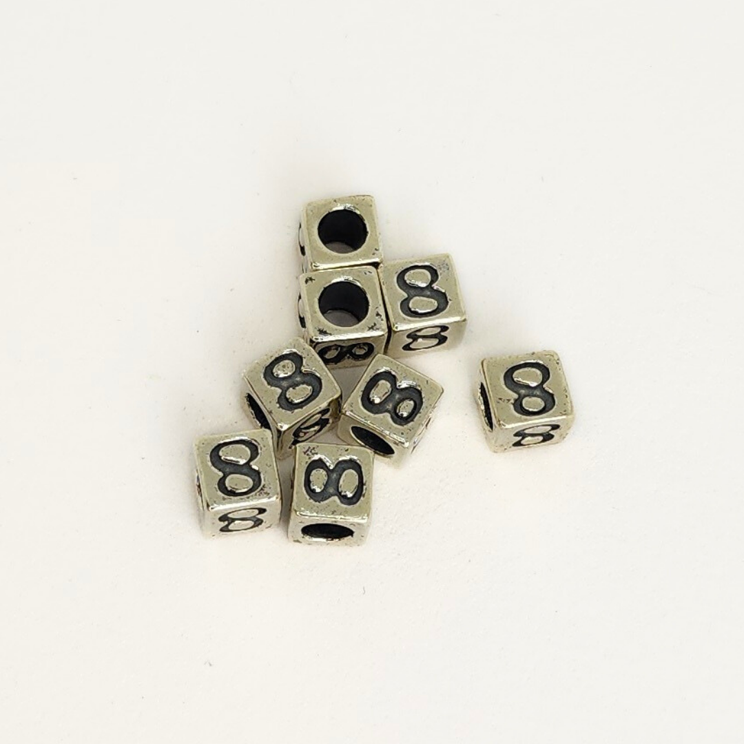 Sterling Silver Letter & Number Block 4.5mm