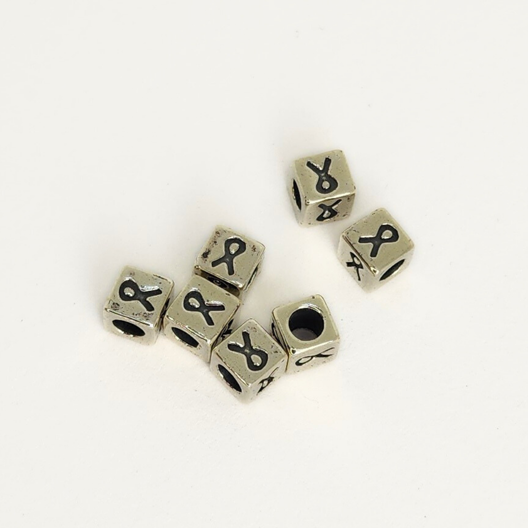 Sterling Silver Letter & Number Block 4.5mm