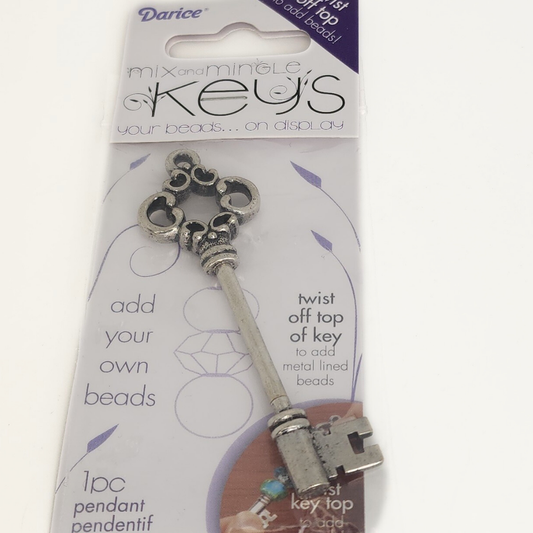 Flourish Silver Beadable Key 70mm