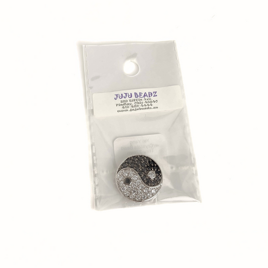 Yin Yang w/Crystals Bead Thru 22mm