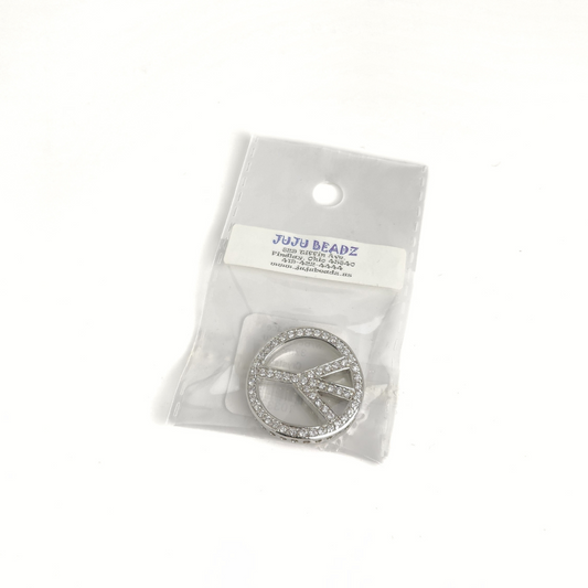 Silver Peace w/Bead Thru 32mm