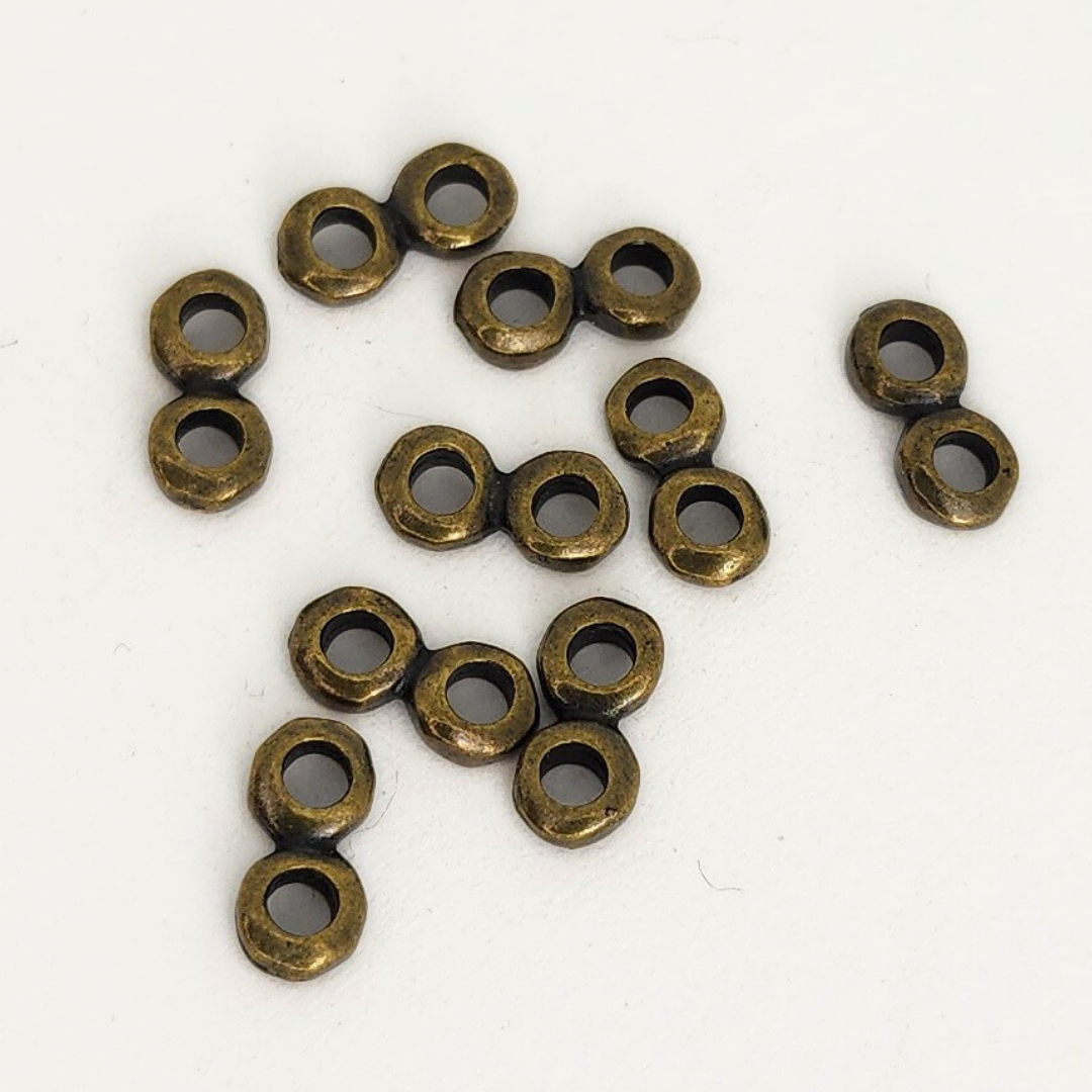 Nugget 2 Hole Bar Link 9.5x5mm