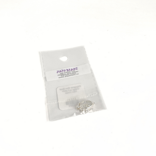 Designer Box Oval Clasp w/Latch 10x17mm