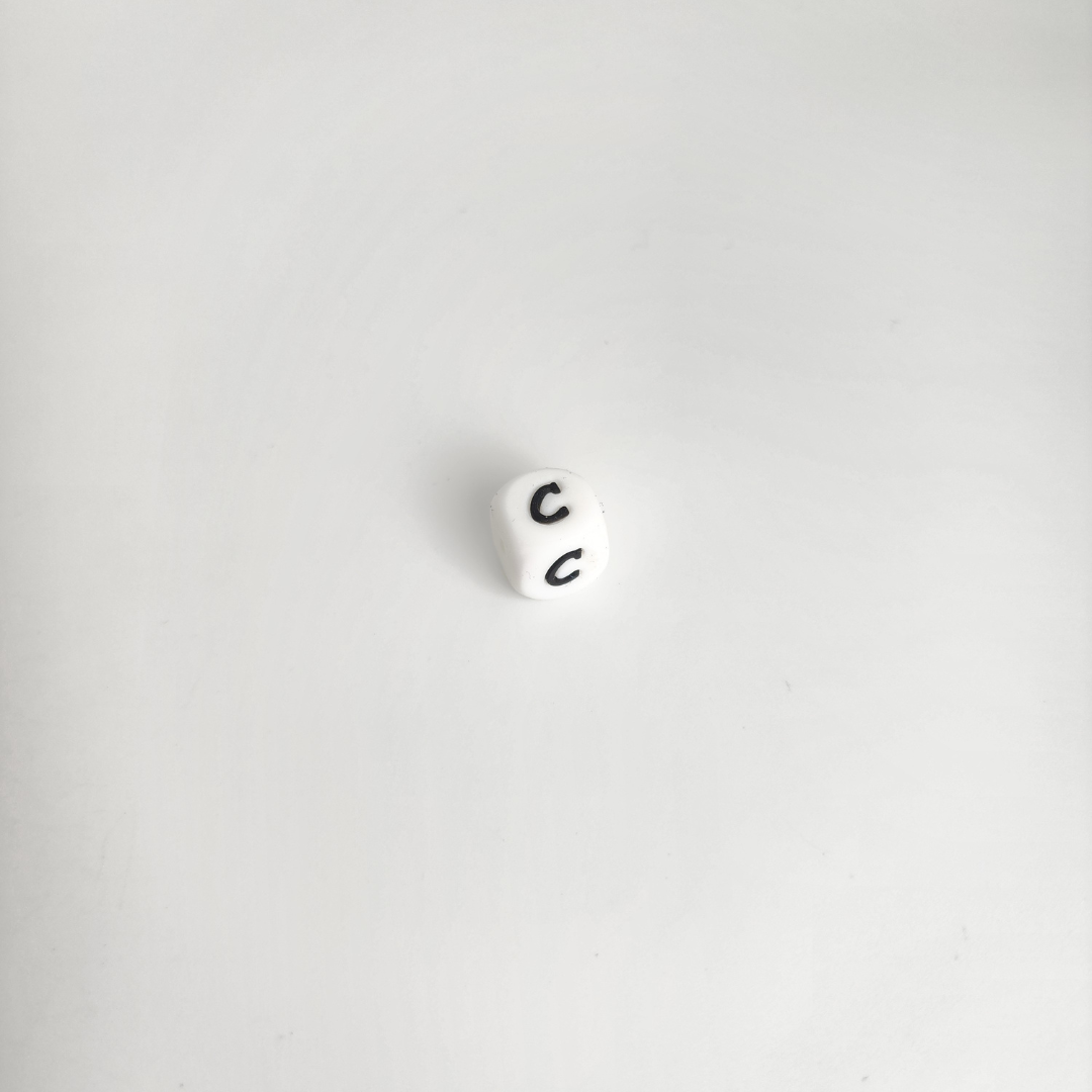 White Letter Block 12mm