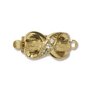 Bow Clasp w/Crystal 17x8mm