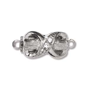 Bow Clasp w/Crystal 17x8mm