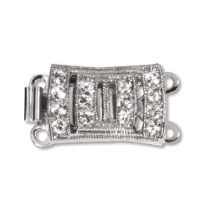 Buckle Clasp w/Crystal 18x10mm