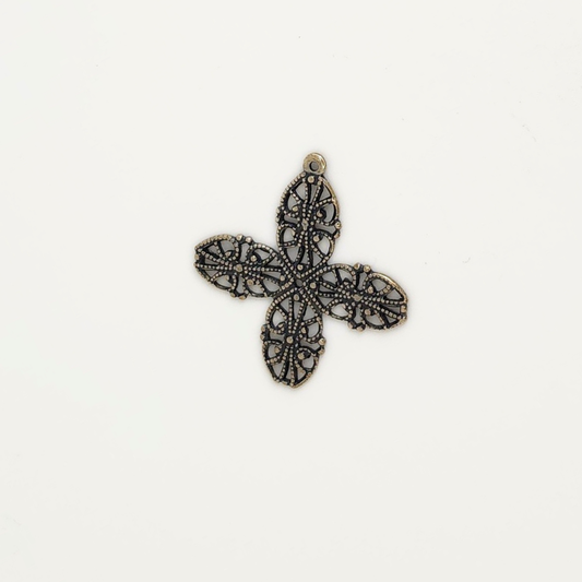 Antique Silver Filigree Wrap 31x34mm