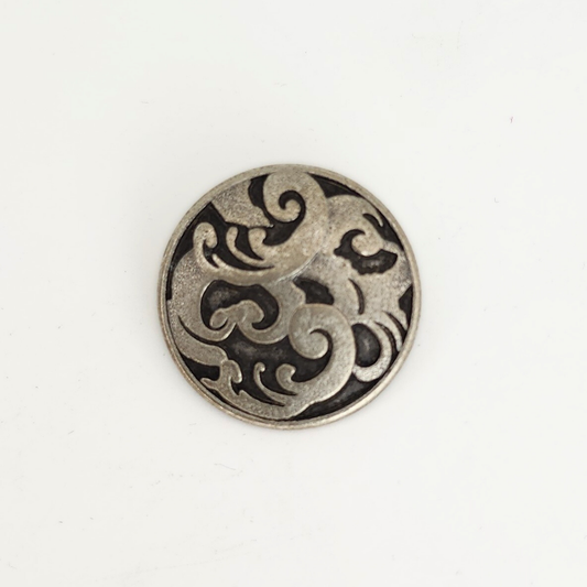 Antique Silver Allure Button 7/8”