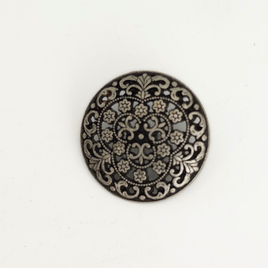 Antique Silver Silversmith Button 7/8”
