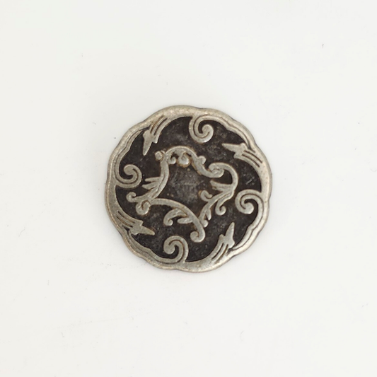 Antique Silver Viennese Button 7/8”