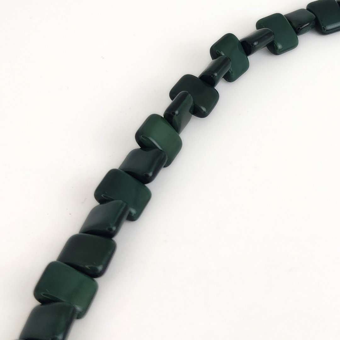 Forest Green Luster Rectangle 7mm