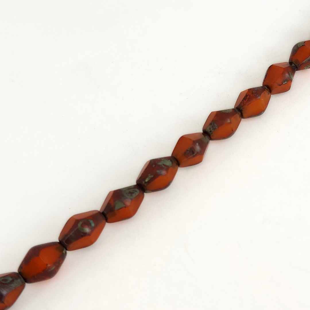 Orange Travertine Round Bicone 8mm
