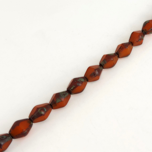 Orange Travertine Round Bicone 8mm