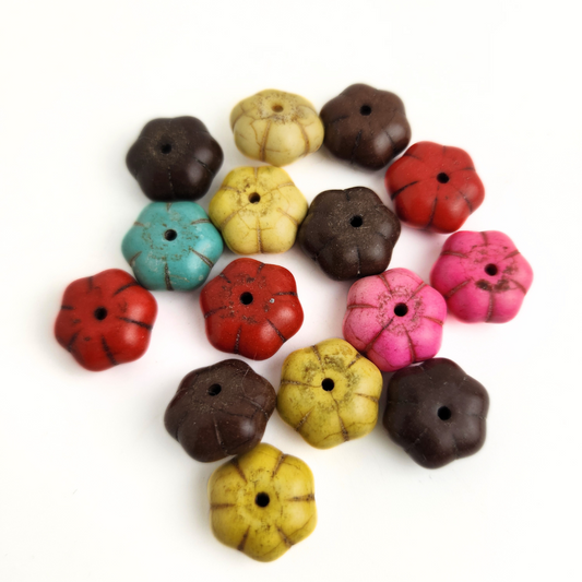 Magnesite Flower Rondelle 7mm