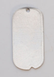 Dog Tag w/Hole Nickel Silver 1"