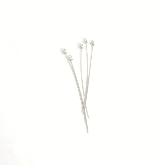 Sterling Silver Head Pin w/Closed Loop 2"