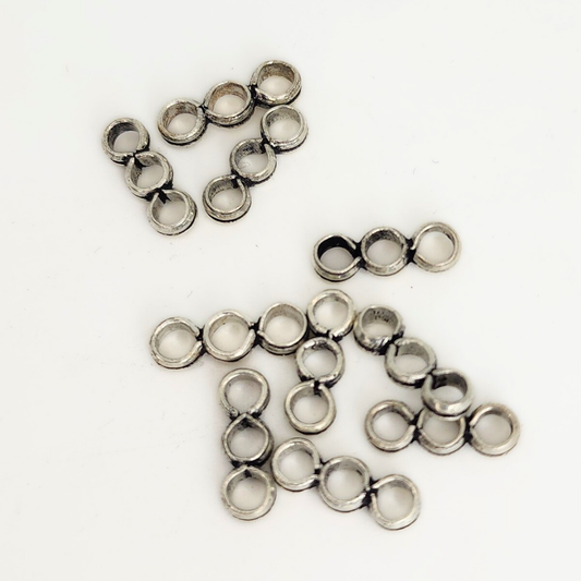 Silver 3 Hole Spacer 12x5mm