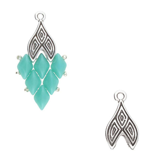 Antique Silver Tourlos II GemDuo Bead Ending