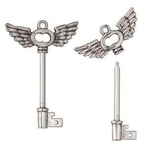 Wings Silver Beadable Key 62mm