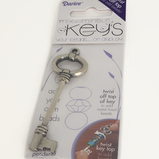 Oval Silver Beadable Key 69mm