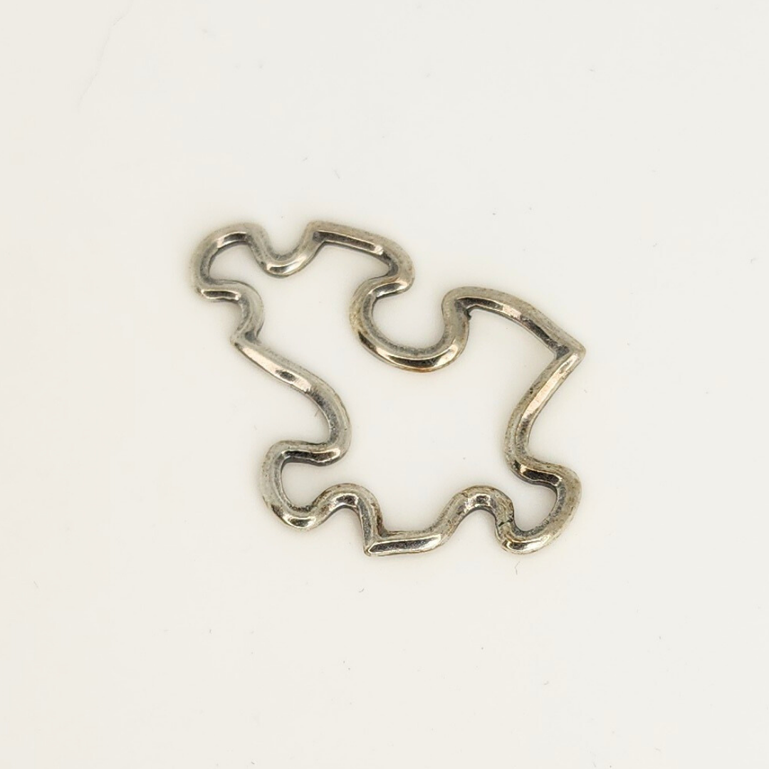 #1 Antique Silver Puzzle Piece Link 25mm