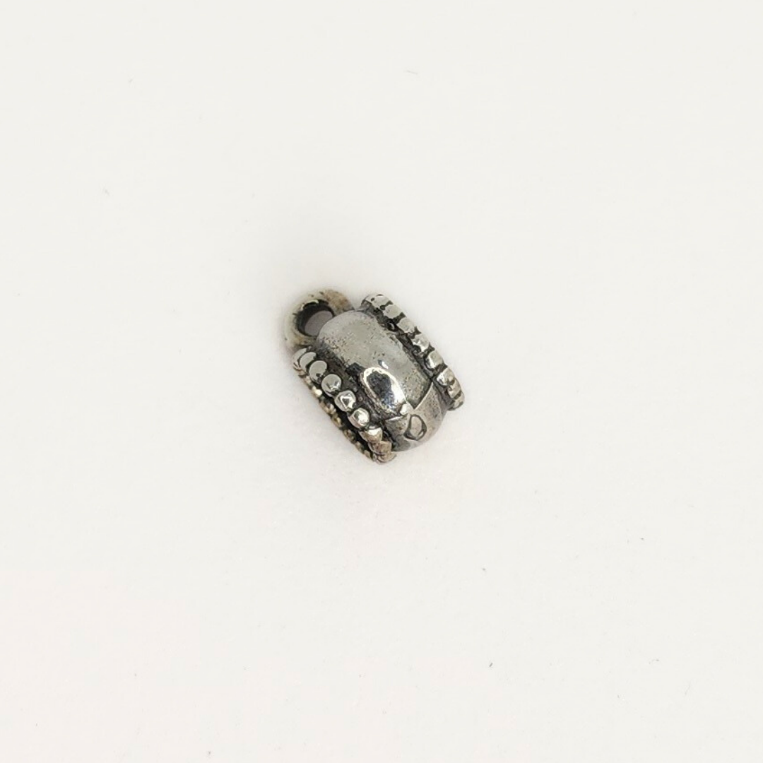Antique Silver Double Lined Spacer w/Ring 6mm