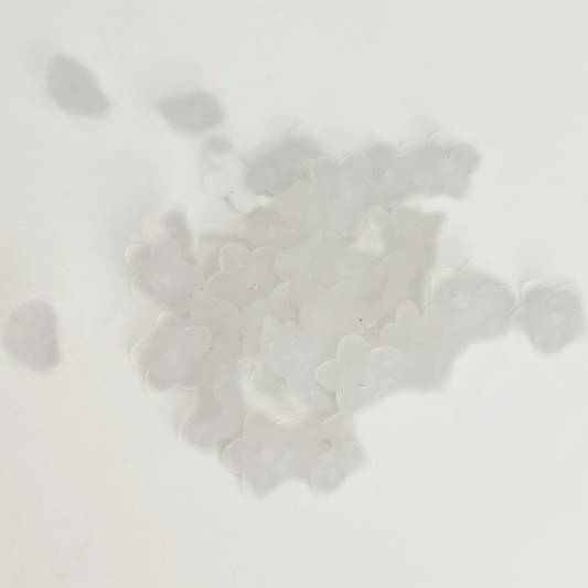 White Frosted Baby Bell Flower 4x10mm