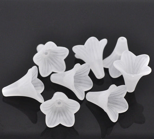White Frosted Lily 22mm