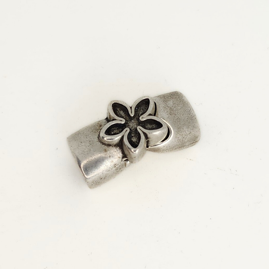 Antique Silver Flower Magnetic Clasp 25x13mm