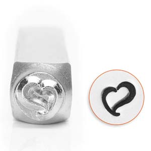 Swirly Heart Stamp 6mm