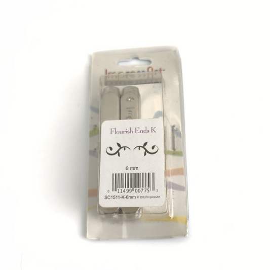 {K} Flourish End Stamps 6mm