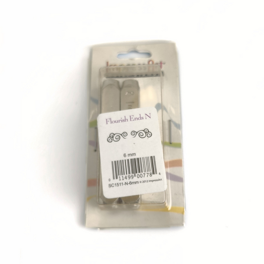 {N} Flourish Ends Stamps 6mm