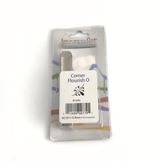 {O} Corner Flourish Stamp 6mm
