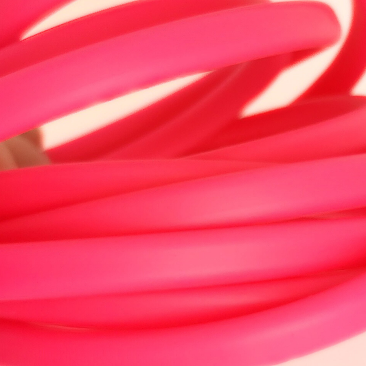 Neon Pink Oval Rubber 10x6mm