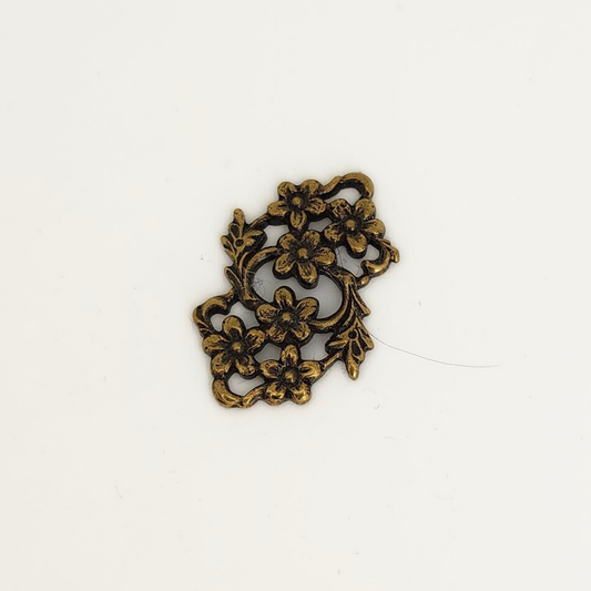 Antique Brass Daisy/Leaf Connector 19x13mm