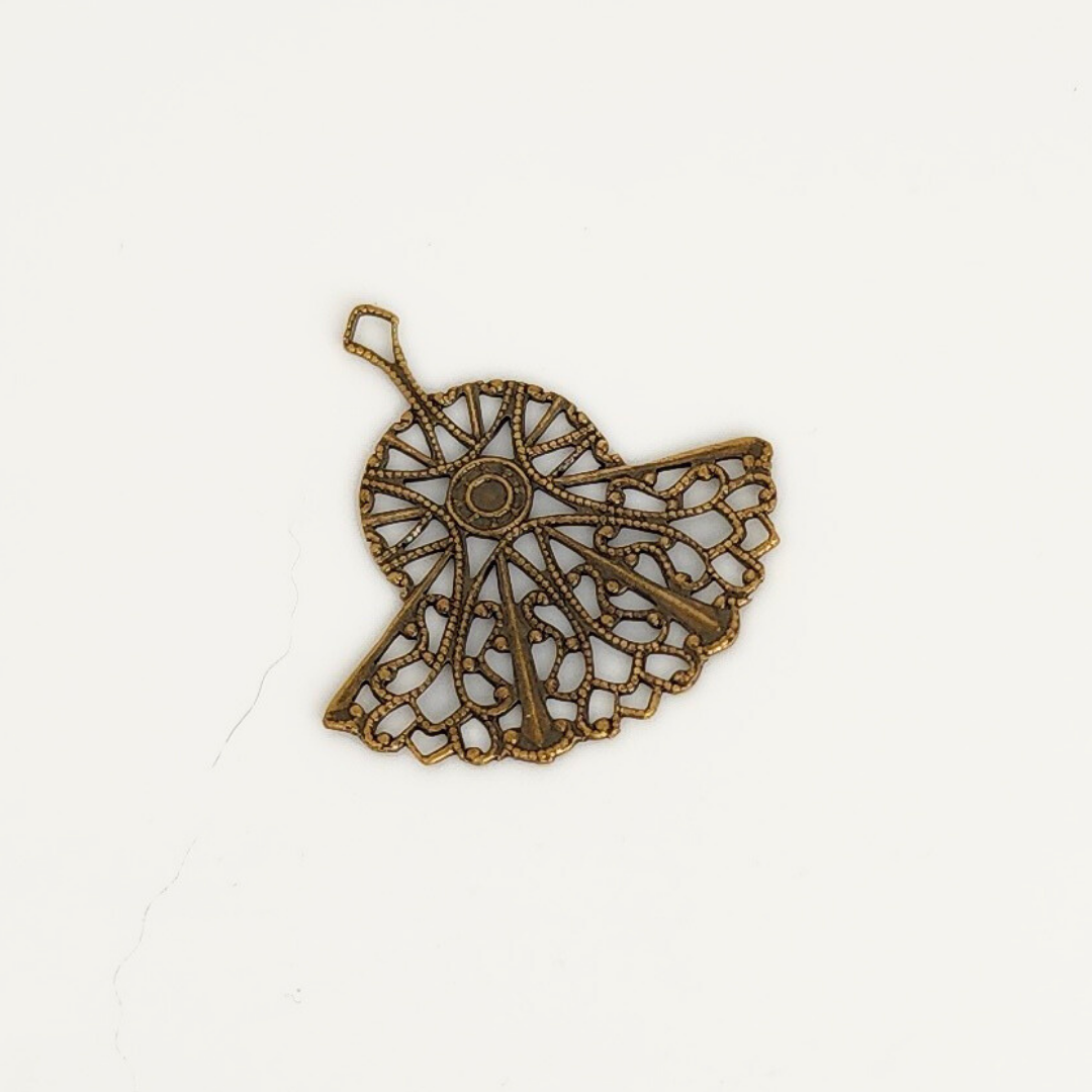 Antique Brass Filigree Fan 33x34mm