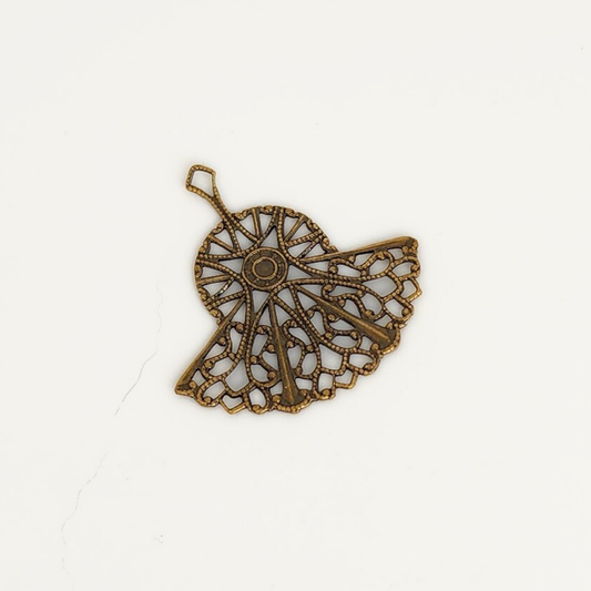 Antique Brass Filigree Fan 33x34mm