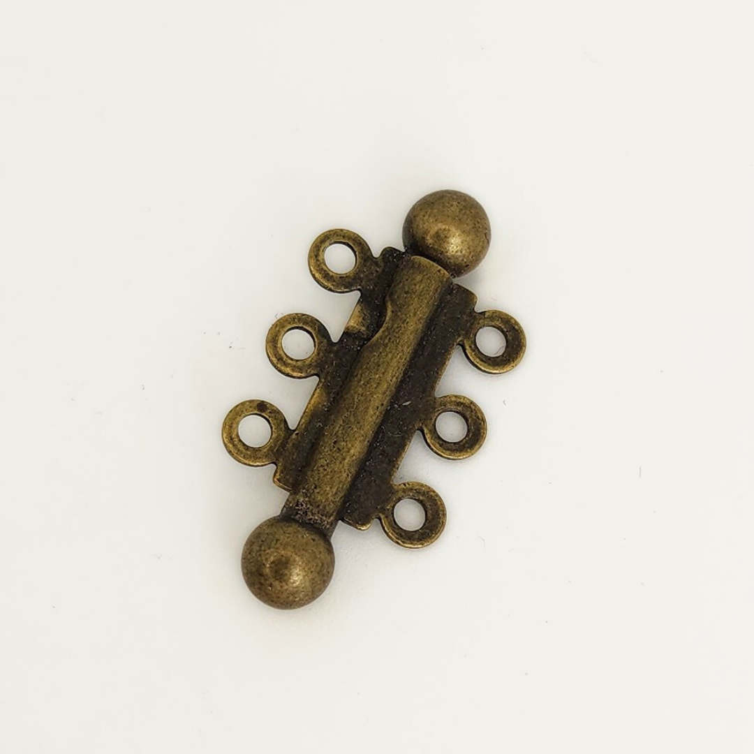 Antique Brass Flat Tube Clasp 25x13mm