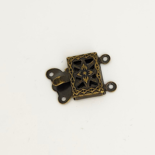 Antique Brass Pearl Clasp 14x11mm