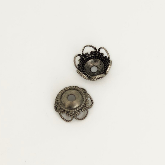 Dot Heart Bead Cap 8mm