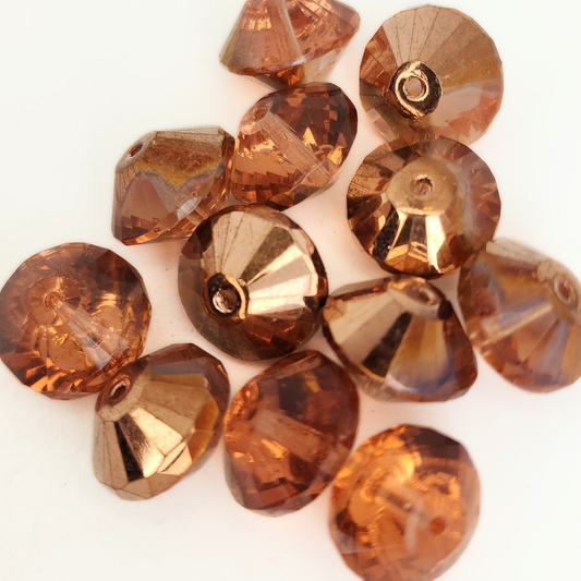 Rose/Gold Rivoli Saucer 11x17mm