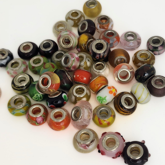 Large Hole Lampwork Silver Core