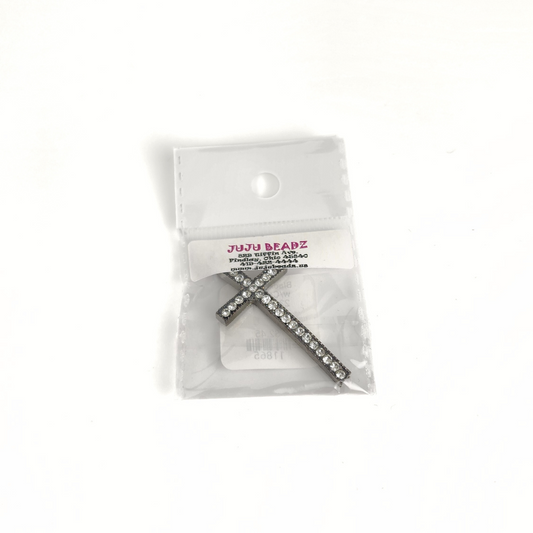 Black Cross w/Crystals 23x47mm