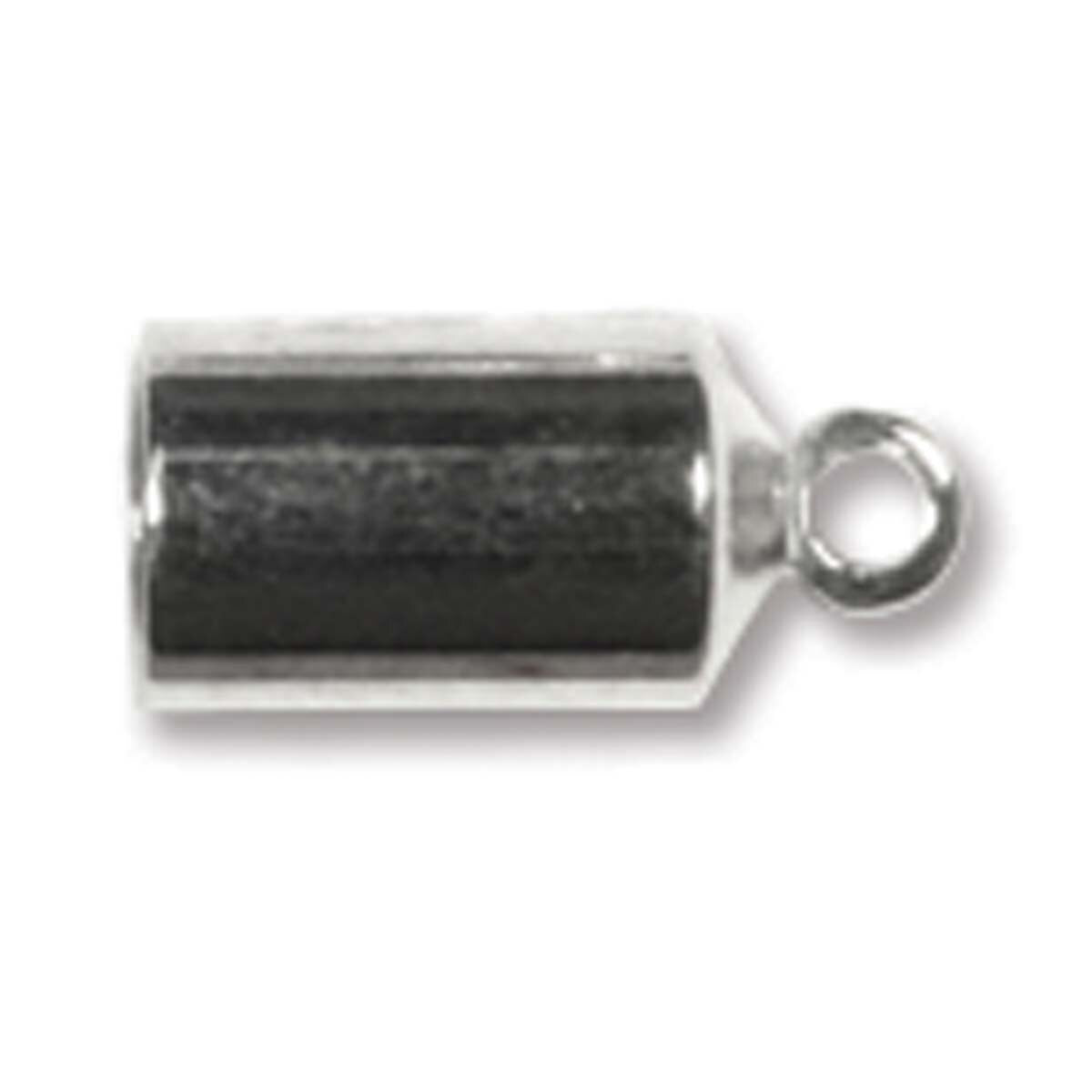 Silver Barrel End Cap 4mm