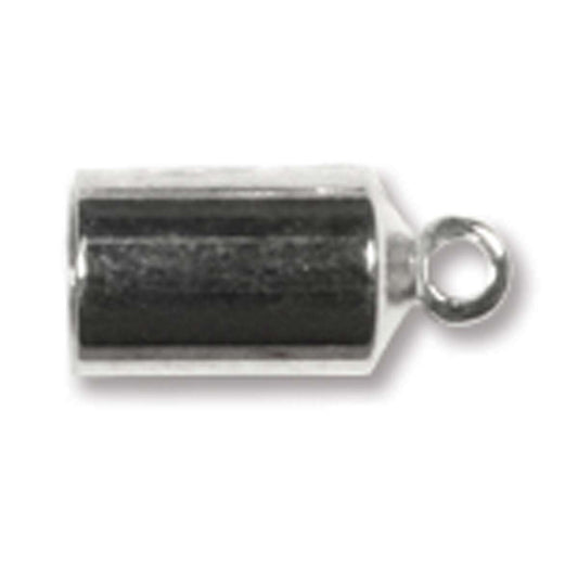 Silver Barrel End Cap 4mm